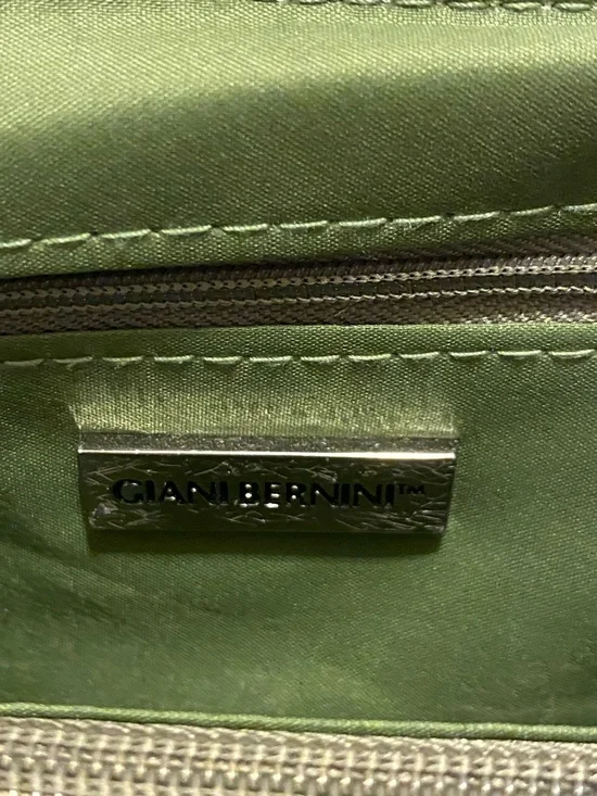 Vintage Giani Bernini Green Leather Buckle Shoulder Bag - Picture 5 of 12